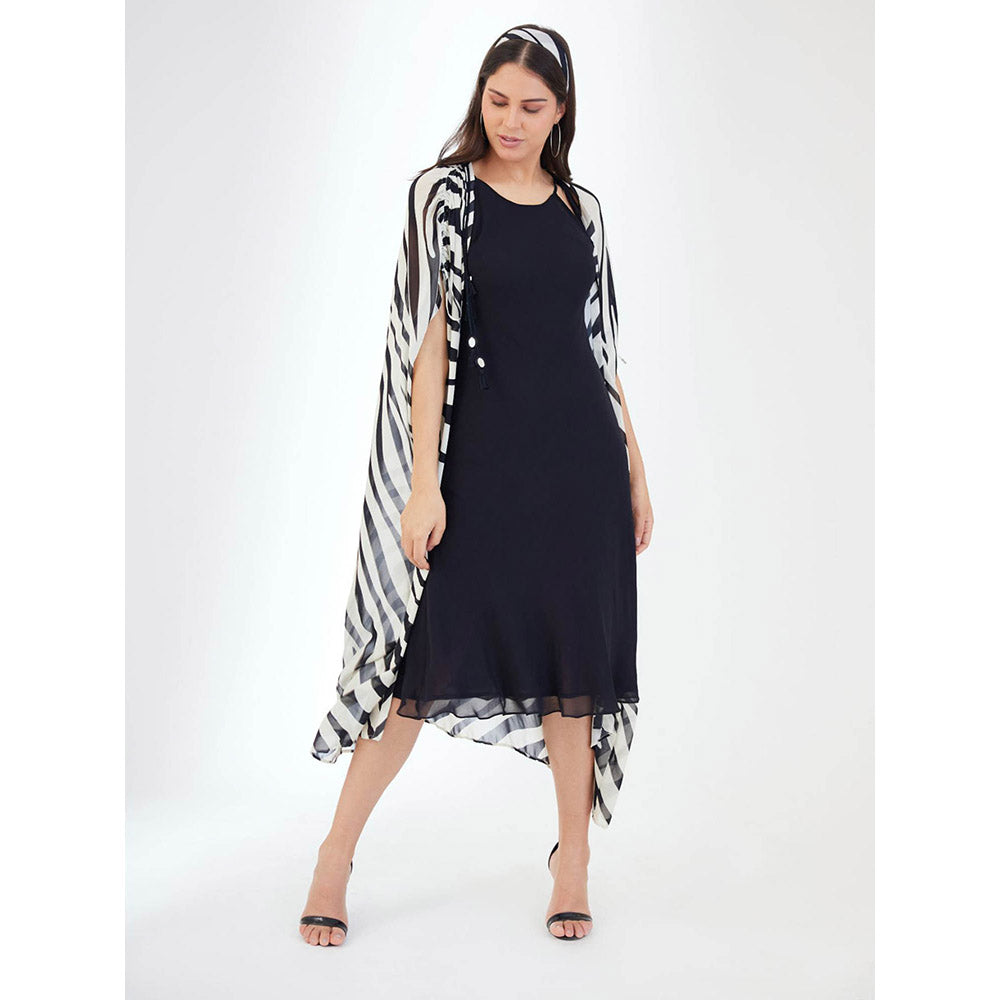 Nikasha Black and White Hand Animal Print Dress (Set of 2)