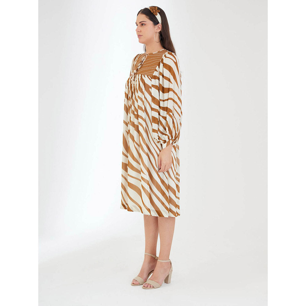 Nikasha Tobacco Multi Color Animal Print Dress