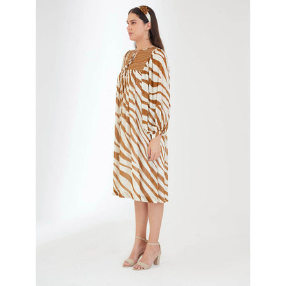 Nikasha Tobacco Multi Color Animal Print Dress