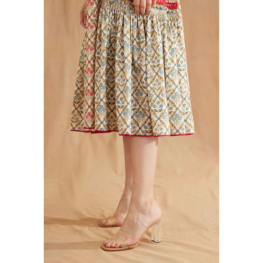 Nikasha Bespoke Hand Mirror Work Cotton Poplin Dress