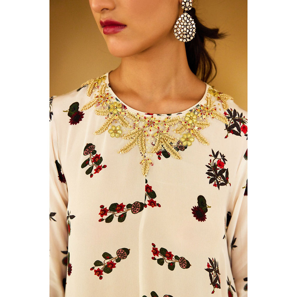 Nikasha Ivory Kohinoor Buta Print Palazzo (Set of 2)
