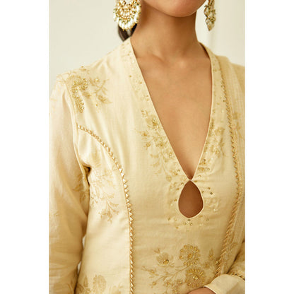 Nikasha Ghee Foil Embroidered Sharara (Set of 3)