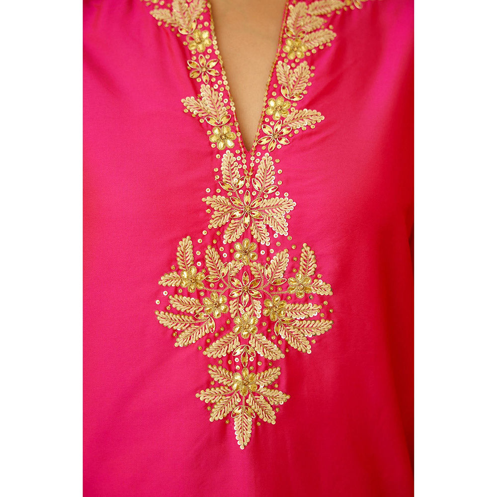 Nikasha Rani Pink Embroidered Sharara (Set of 3)