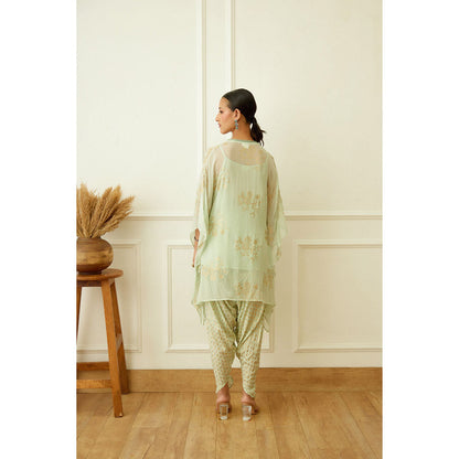 Nikasha Mint Foil Dhoti (Set of 2)