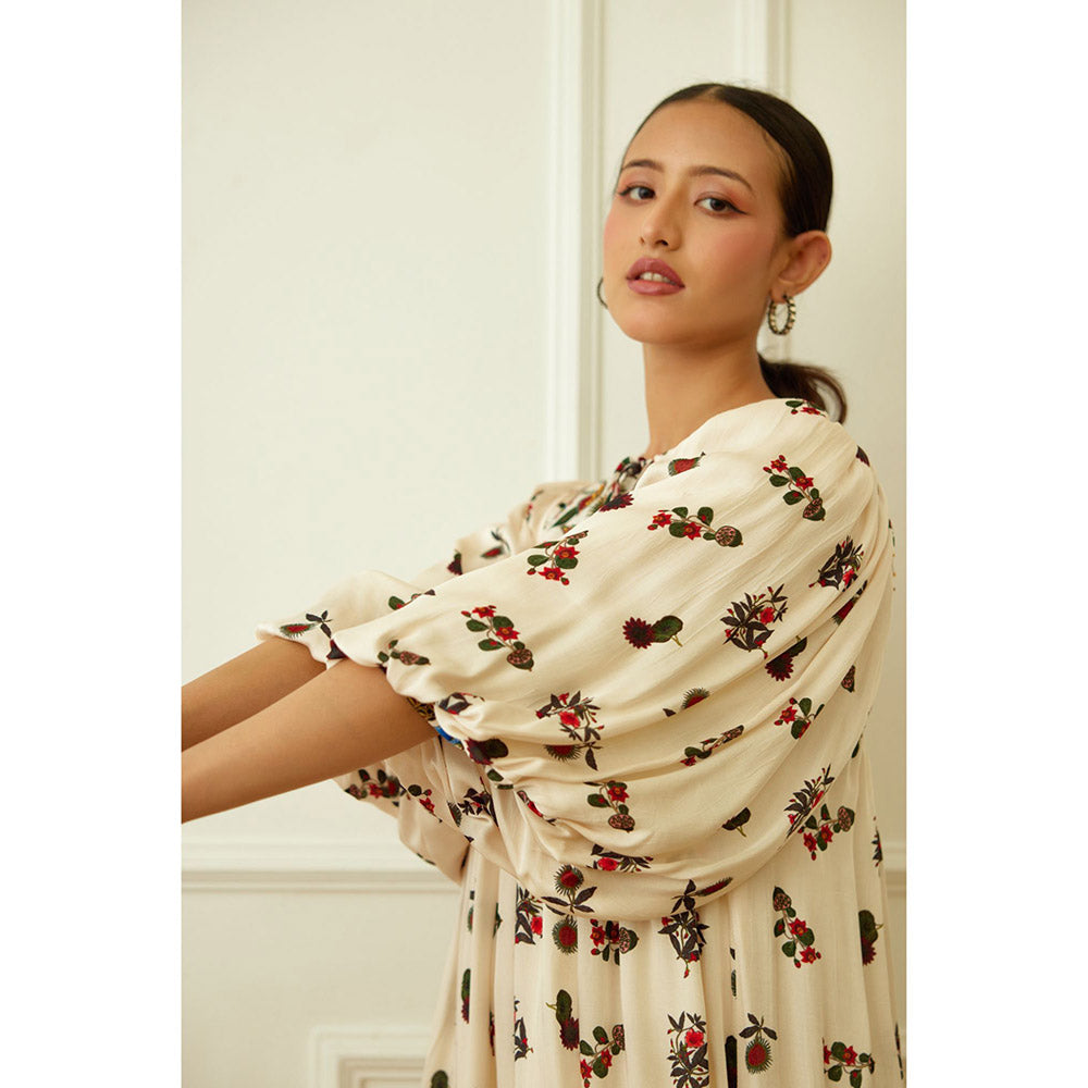 Nikasha Ivory Kohinoor Buta Print Dress