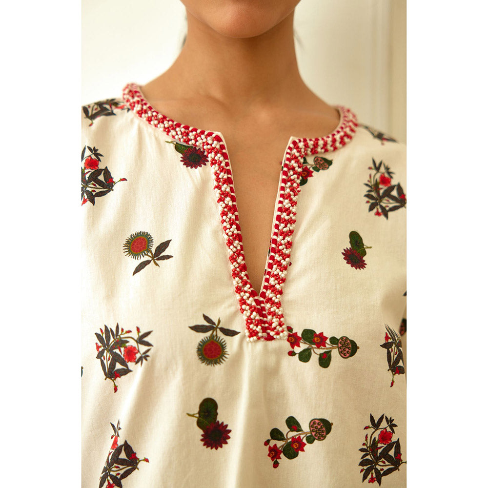 Nikasha Ivory Kohinoor Poplin Buta Print Co-Ord (Set of 2)