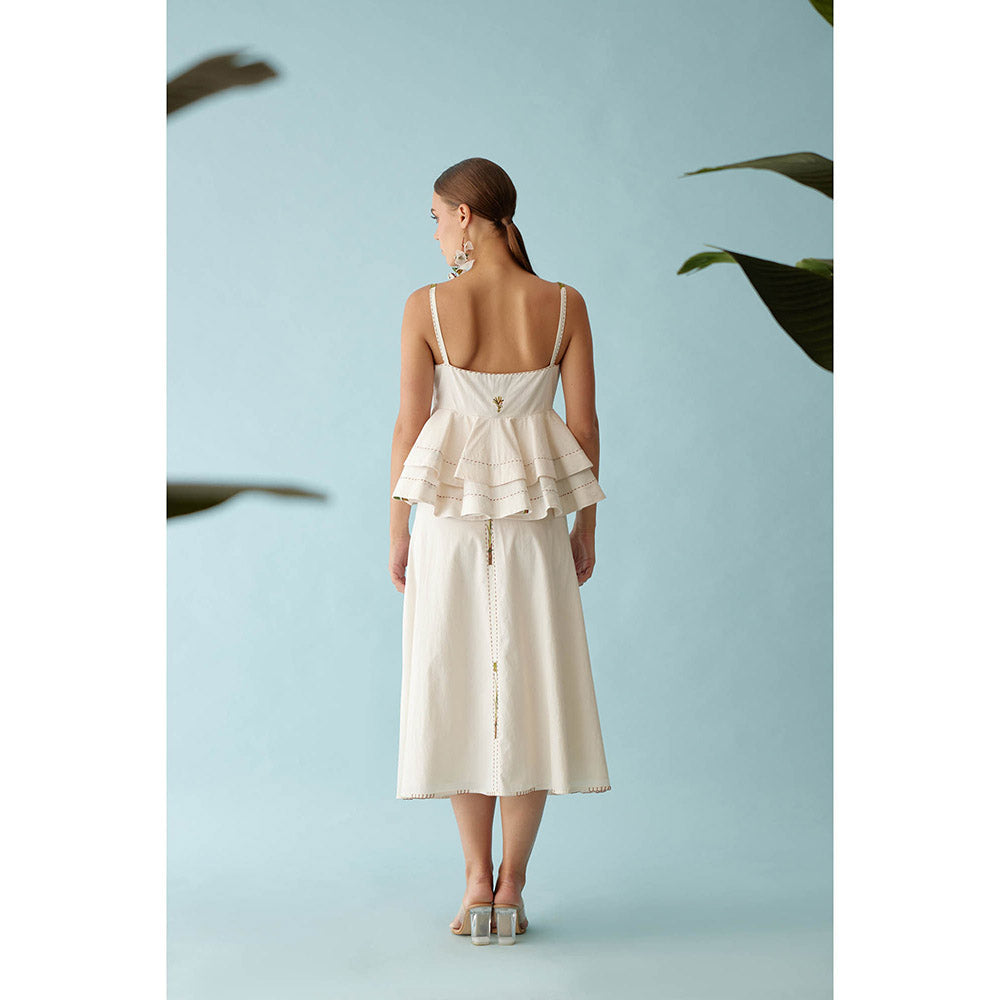 Nikasha Cream Banana Tree Applique Co-Ord (Set of 2)