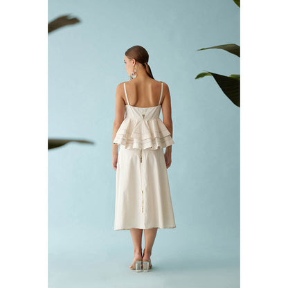 Nikasha Cream Banana Tree Applique Co-Ord (Set of 2)