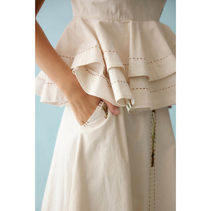 Nikasha Cream A-Line Skirt