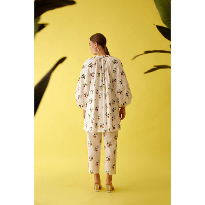 Nikasha Off-White Hand Painted Chilli Print Co-Ord (Set of 2)