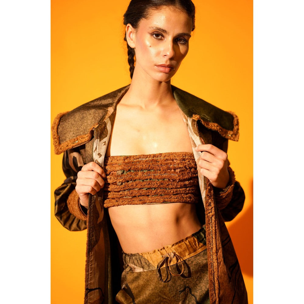 Nikita Mhaisalkar Brown Lace Detailed Tube