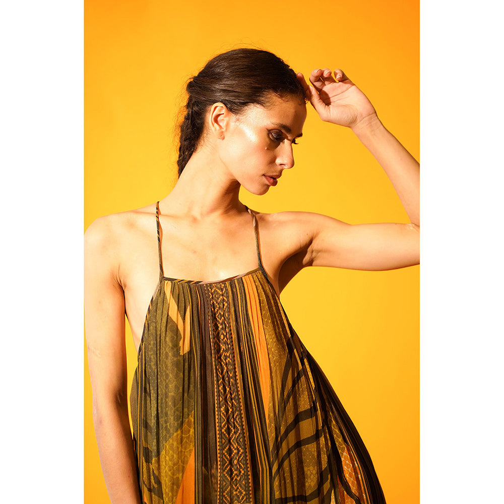 Nikita Mhaisalkar Tropical Mustard Print Maxi