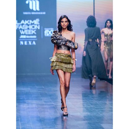 Nikita Mhaisalkar Rafia Skirt with African Baroque Hand Embroidery