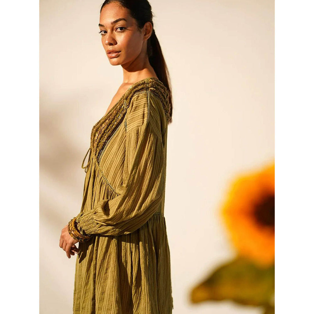 Nikita Mhaisalkar Moss Green Short Dress