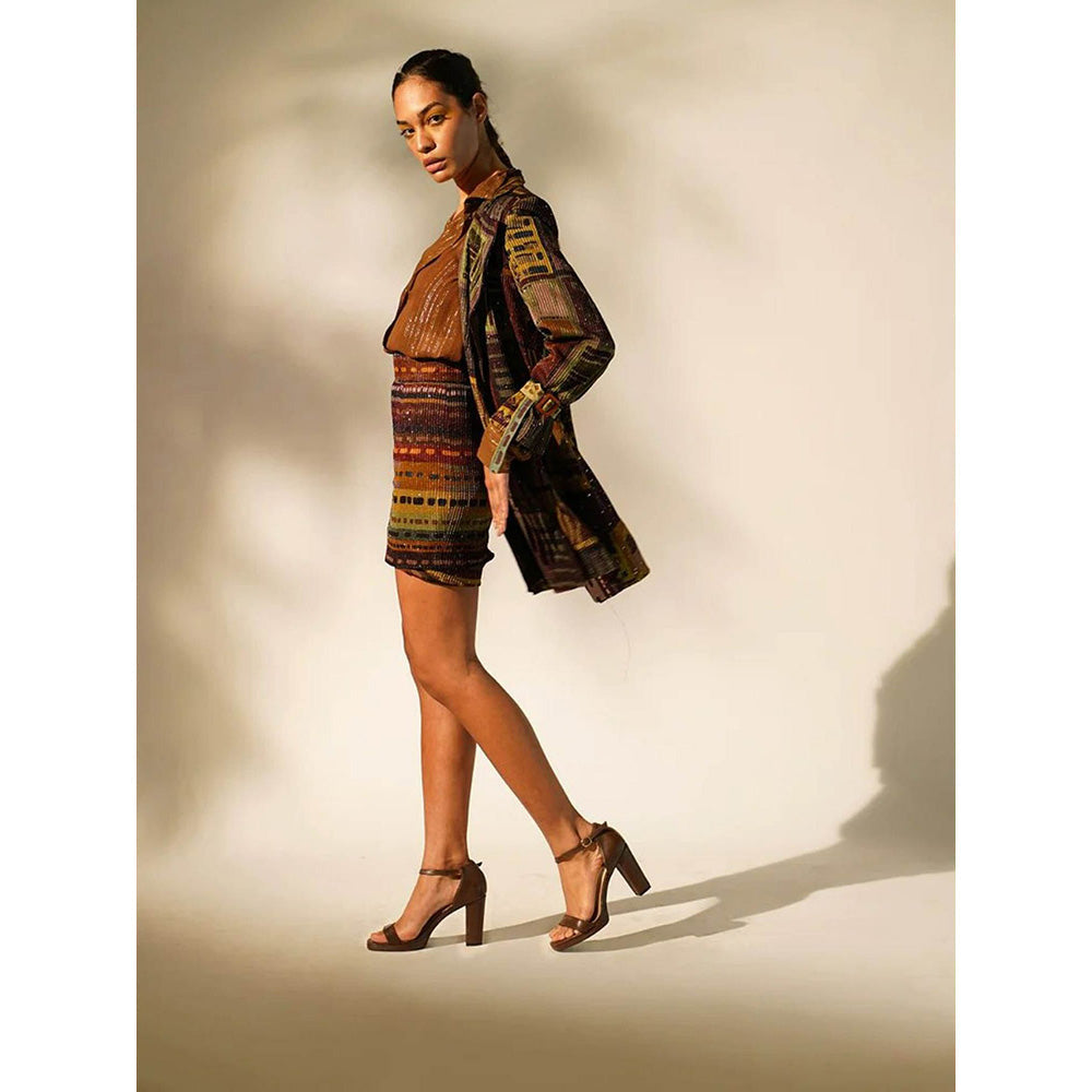 Nikita Mhaisalkar Multicolour Abstract Print Trench Coat
