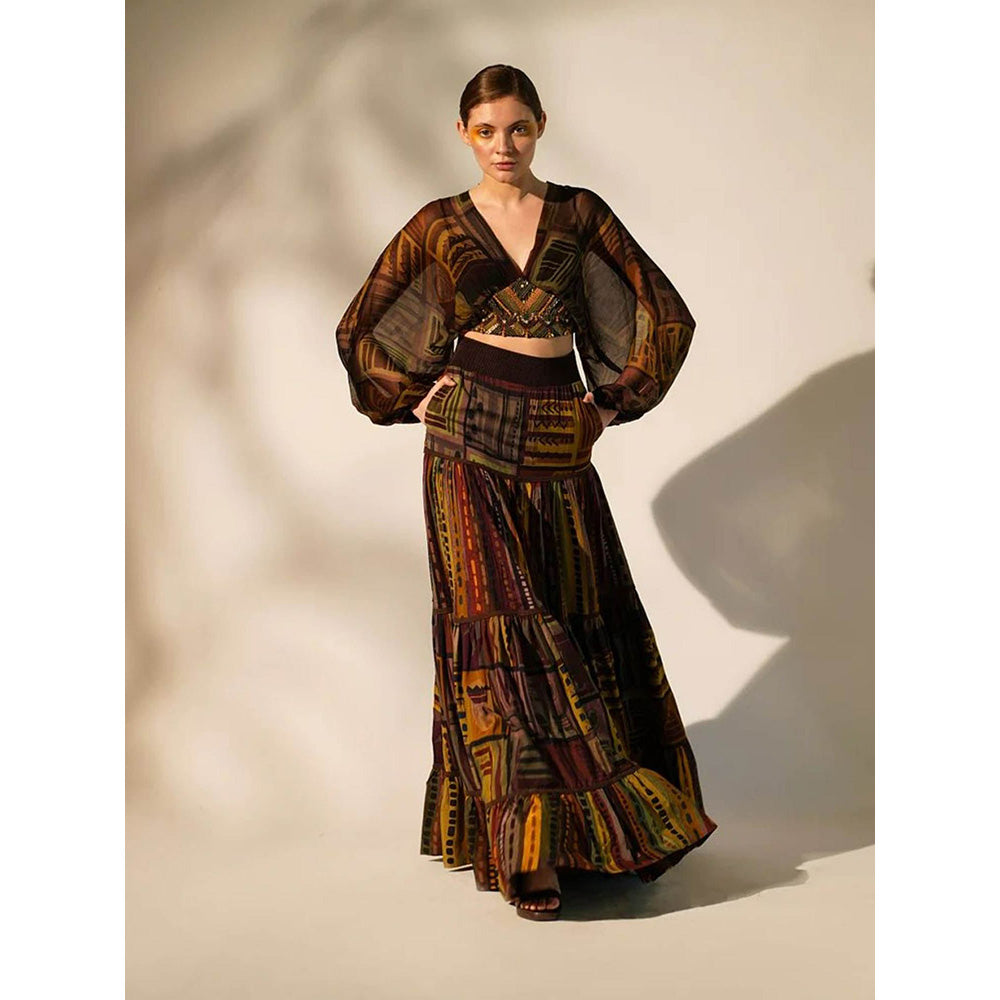 Nikita Mhaisalkar Multicolour Abstract Print Skirt
