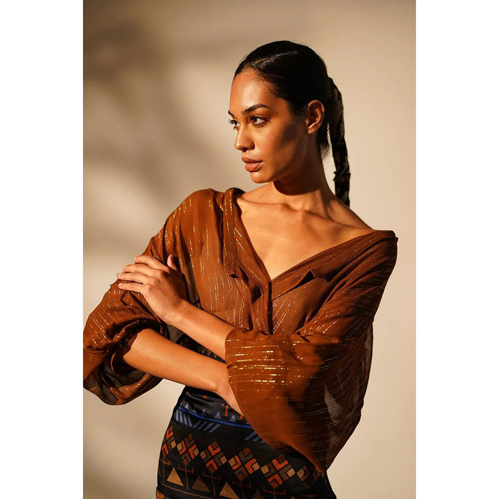 Nikita Mhaisalkar Rust Shirt