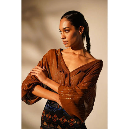 Nikita Mhaisalkar Rust Shirt