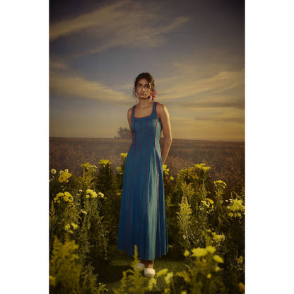Nirmooha Blue Twilight Tango Maxi Dress