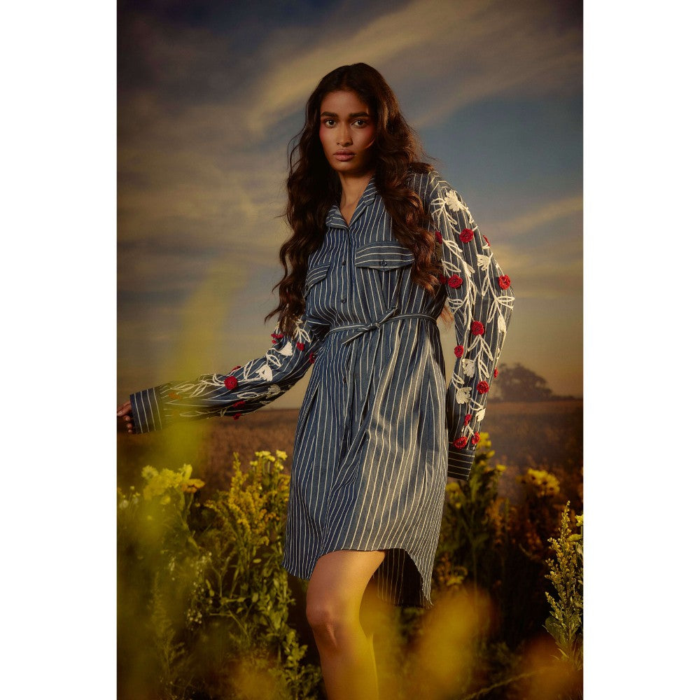 Nirmooha Blue Blossom Belle Mini Dress