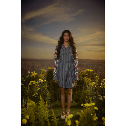 Nirmooha Blue Blossom Belle Mini Dress