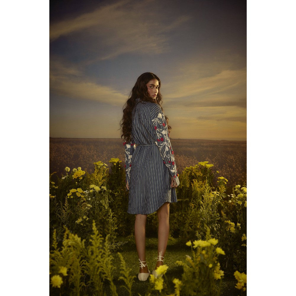 Nirmooha Blue Blossom Belle Mini Dress