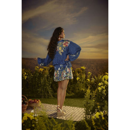 Nirmooha Blue Floral Whisper Dress