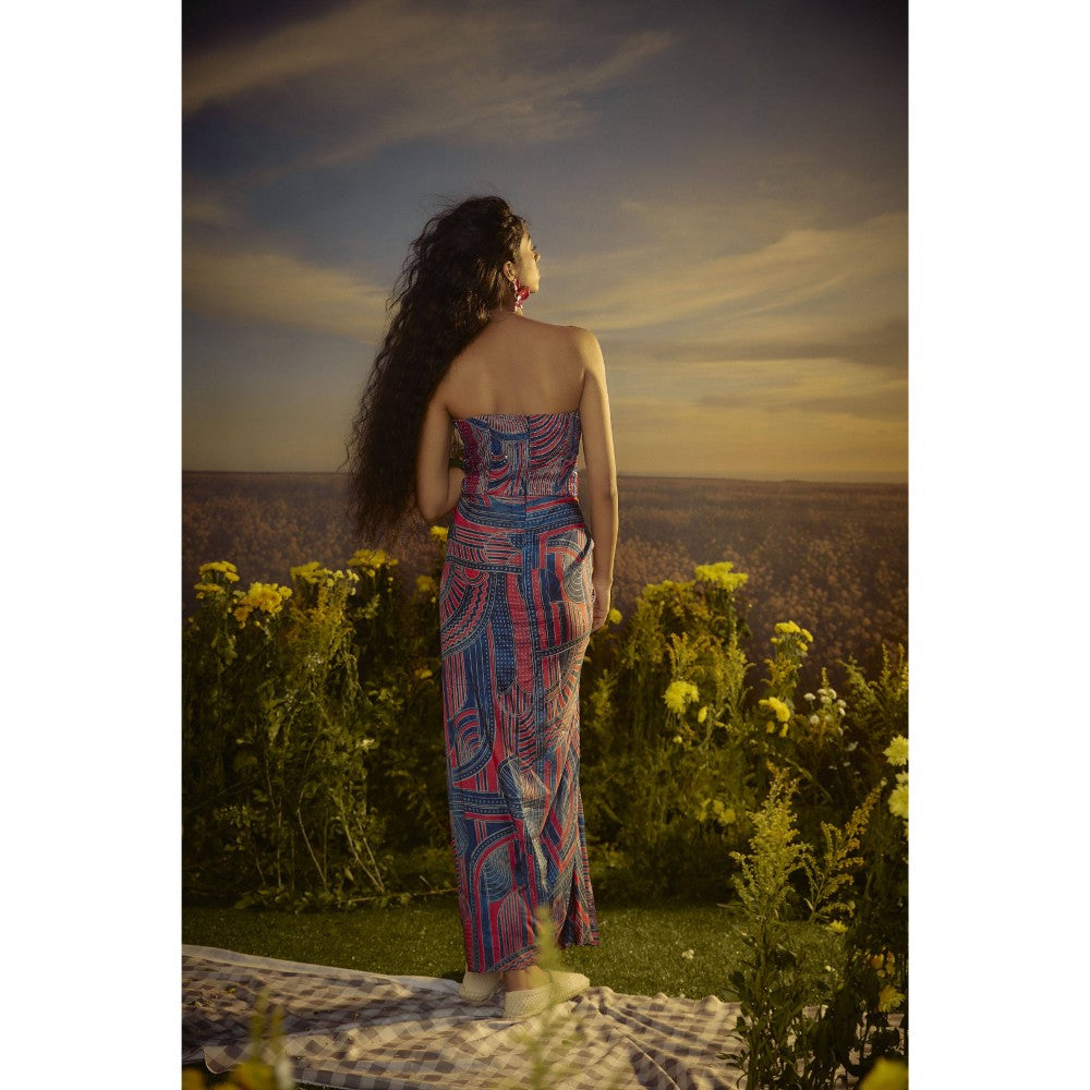 Nirmooha Blue Corset Grace Dress