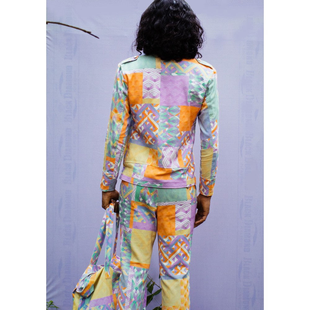Nirmooha Multicolor Geo Printed Denim Shirt and Pant