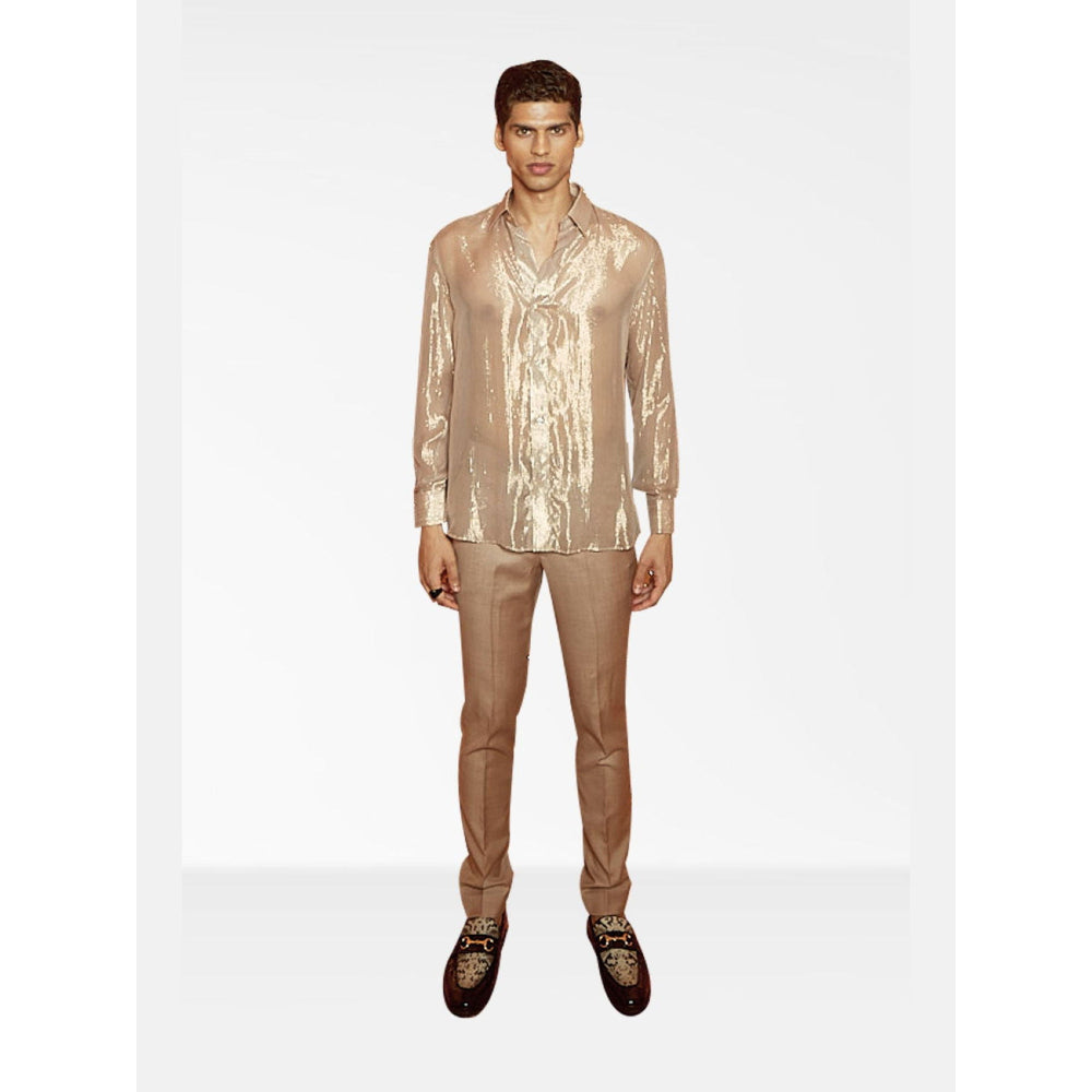 Nirmooha Beige Solid Shirt with Pant