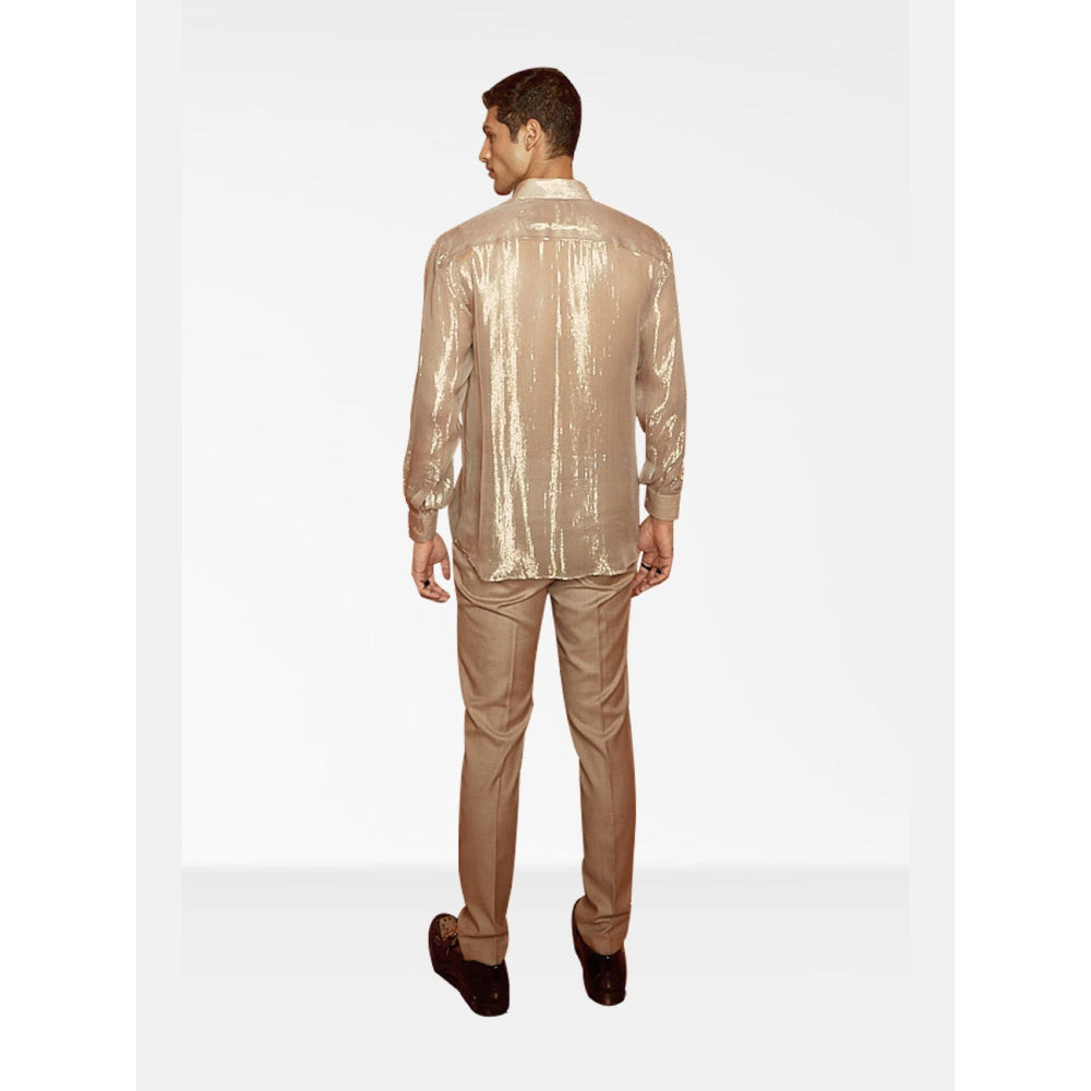 Nirmooha Beige Solid Shirt with Pant