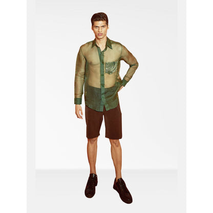 Nirmooha Brown Solid Barmuda Shorts