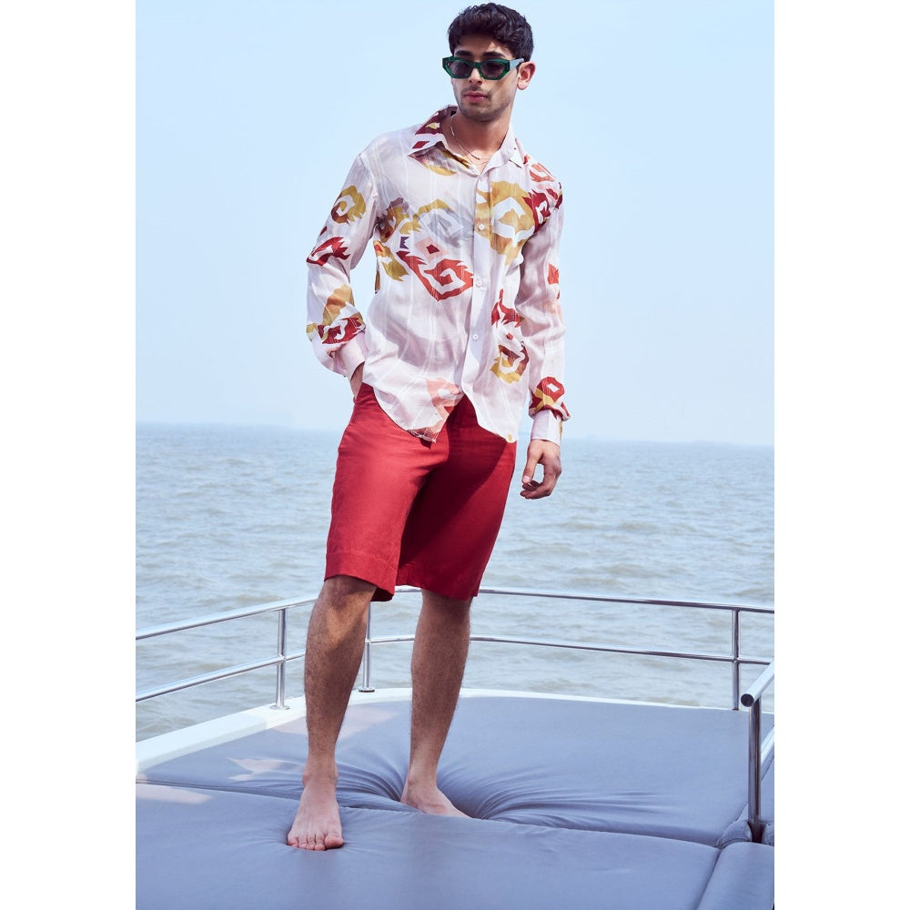 Nirmooha Rust Shorts with Belt