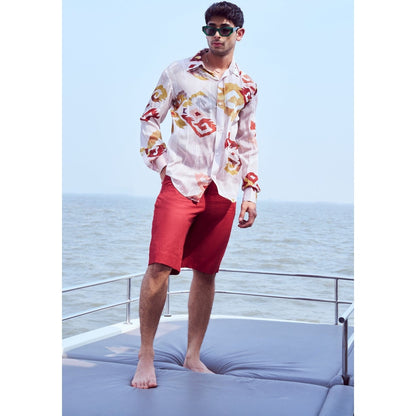 Nirmooha Rust Shorts with Belt