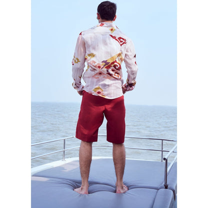 Nirmooha Rust Shorts with Belt