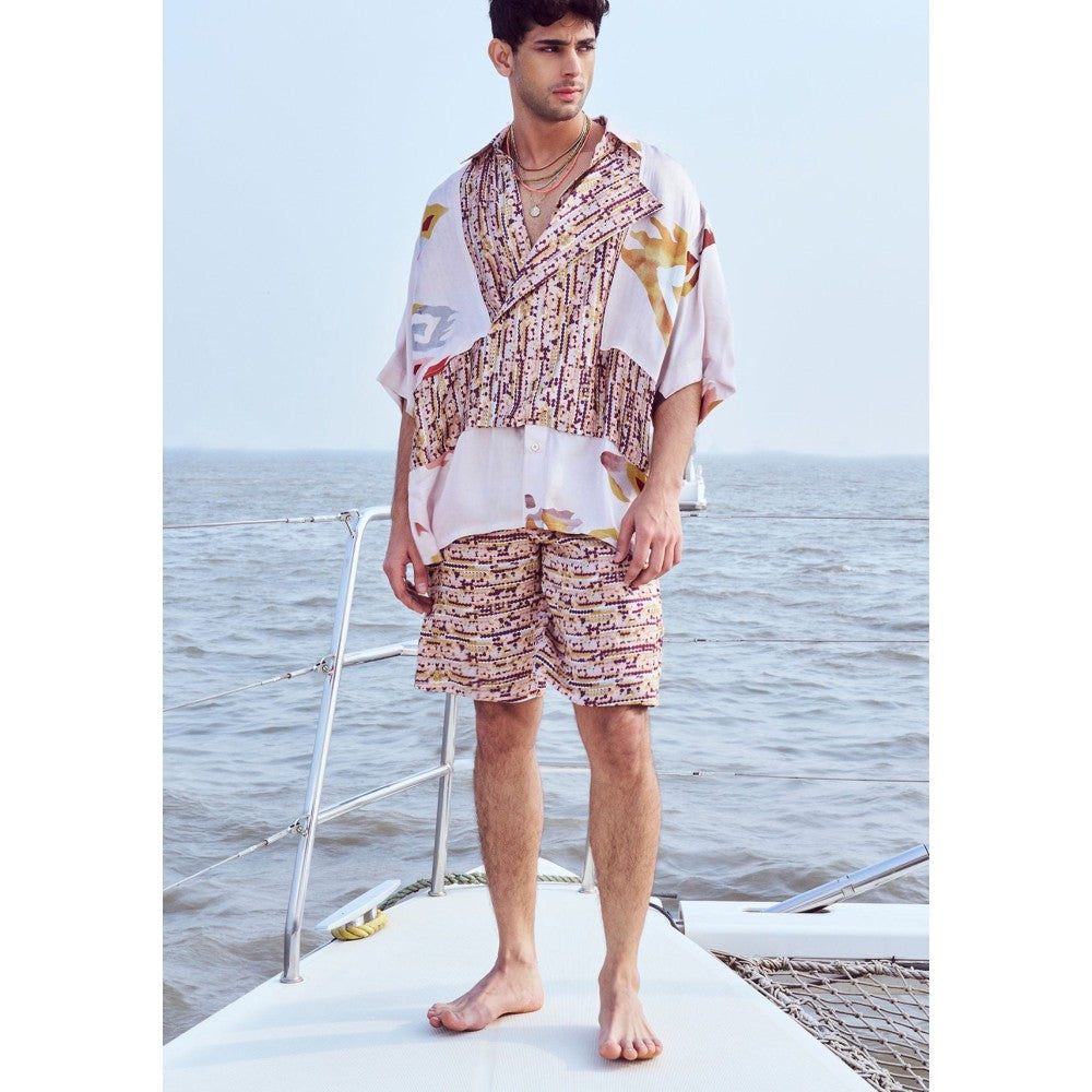 Nirmooha Peach Dual Printed Shirt