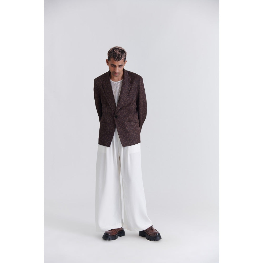 No Grey Area Kolam Brown Suiting Blazer