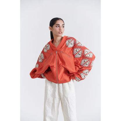 No Grey Area Moth Wing Directional Bomber Jacket