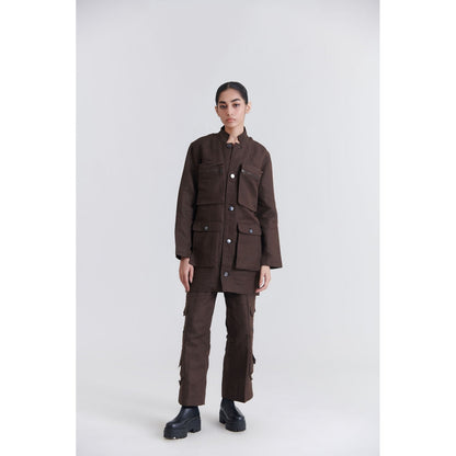 No Grey Area Brown Caban Jacket
