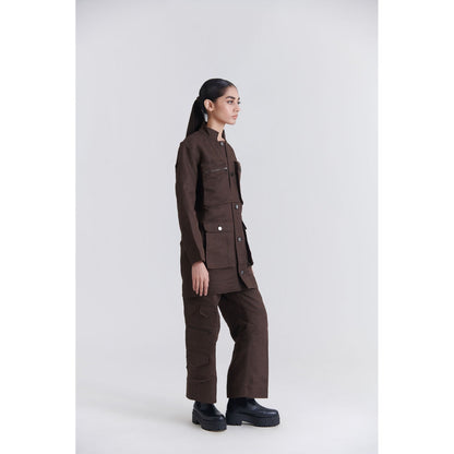 No Grey Area Brown Caban Jacket