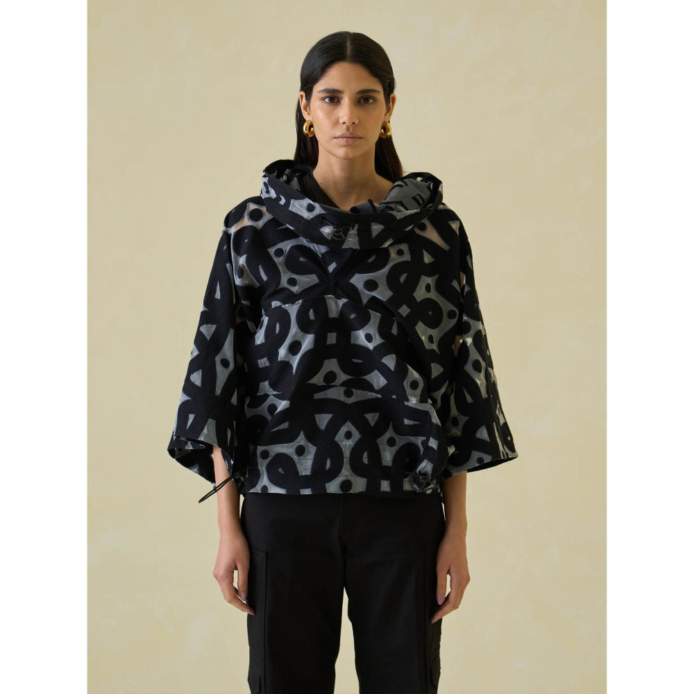 No Grey Area Kolam Jaquard Anorak Hoodie