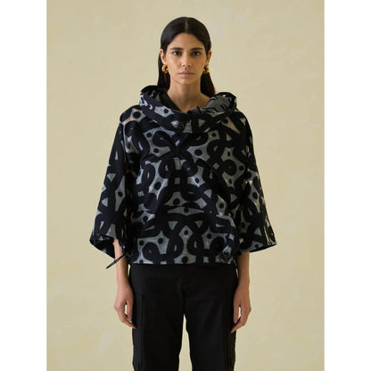 No Grey Area Kolam Jaquard Anorak Hoodie