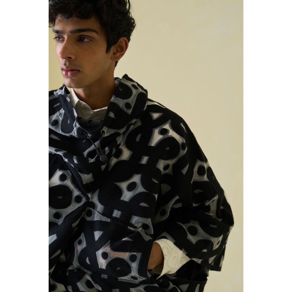 No Grey Area Kolam Jaquard Anorak Hoodie