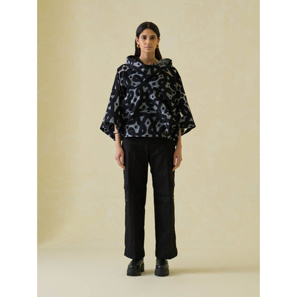 No Grey Area Kolam Jaquard Anorak Hoodie