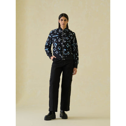 No Grey Area Kolam Jaquard Bomber Jacket