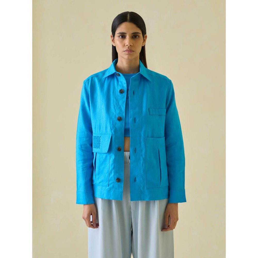 No Grey Area Linen Utilitarian Shacket