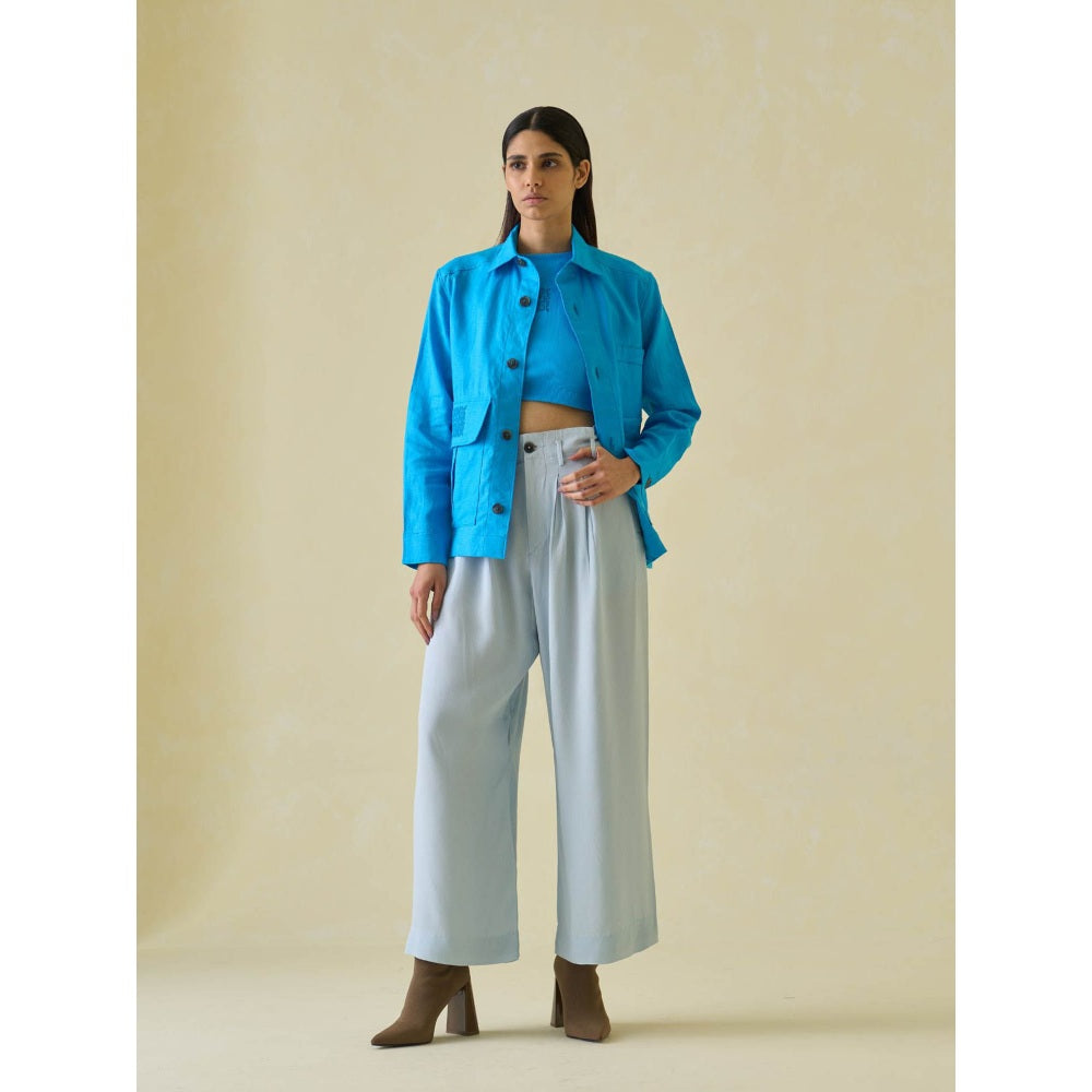 No Grey Area Linen Utilitarian Shacket