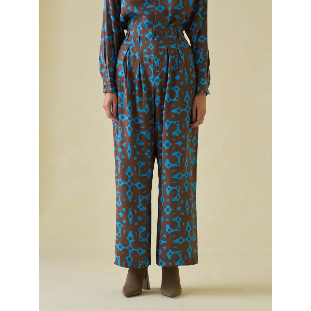 No Grey Area Brown Kolam Bollywood Trouser