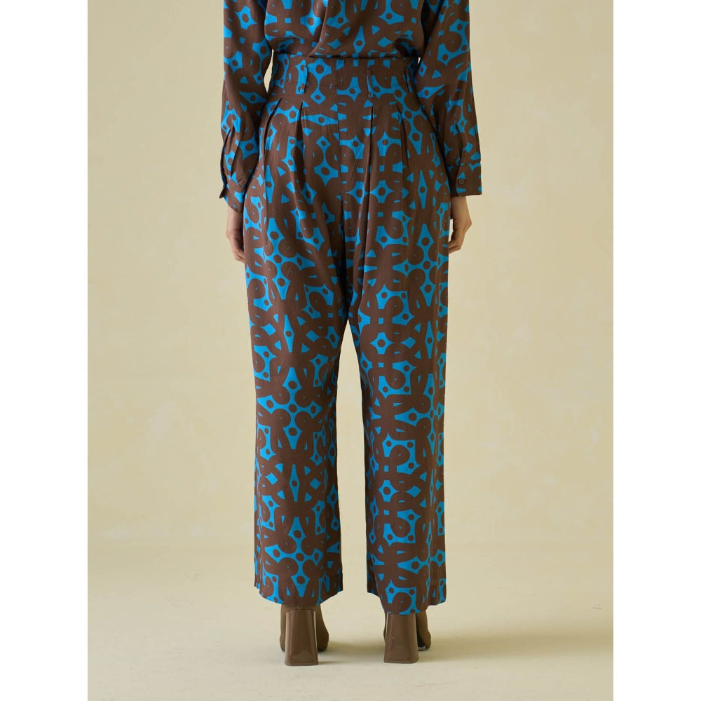 No Grey Area Brown Kolam Bollywood Trouser