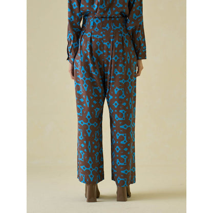No Grey Area Brown Kolam Bollywood Trouser